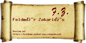 Feldmár Zakariás névjegykártya
